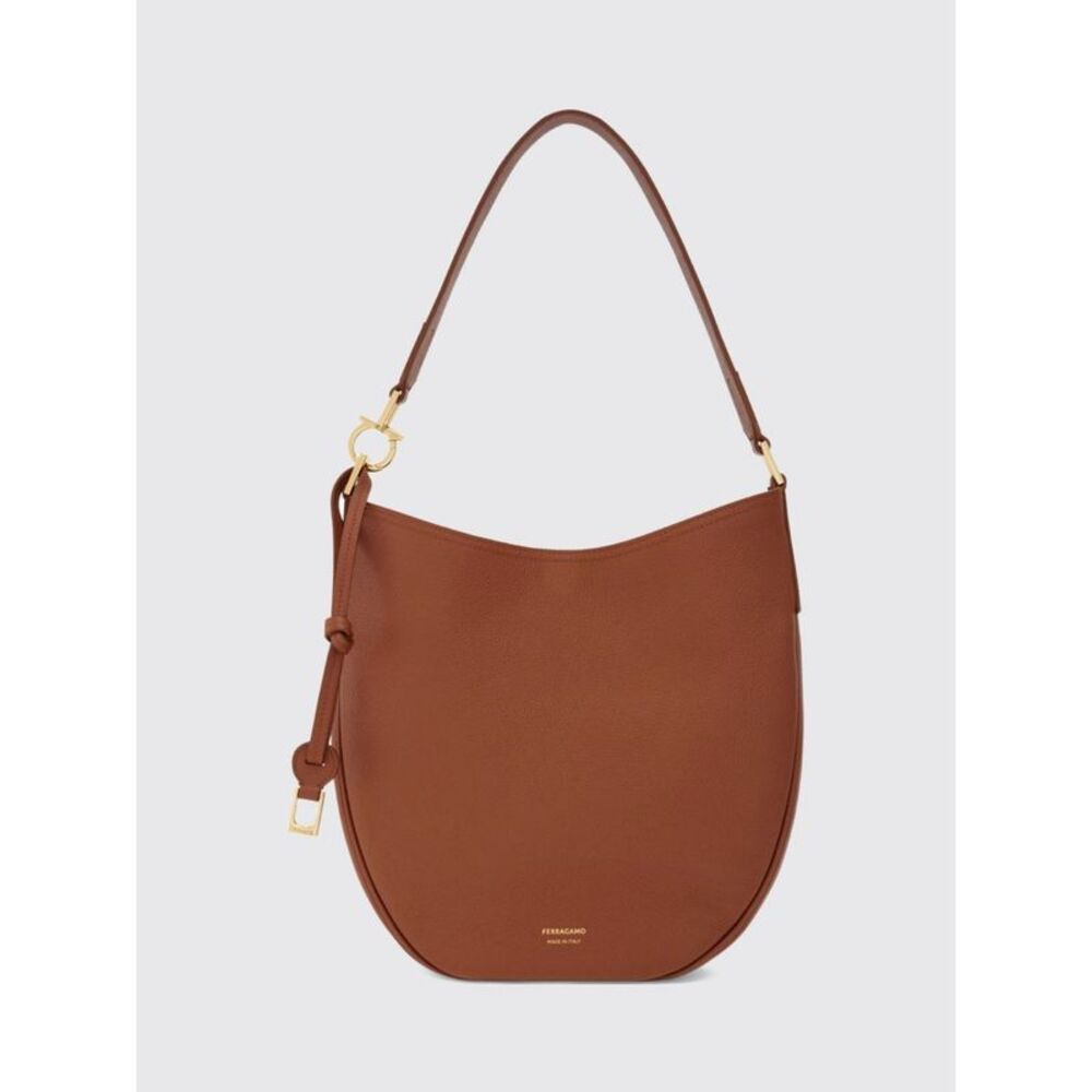 Ferragamo Women Ferragamo Medium Hobo Bag In Calfskin Leather With Gancini Logo